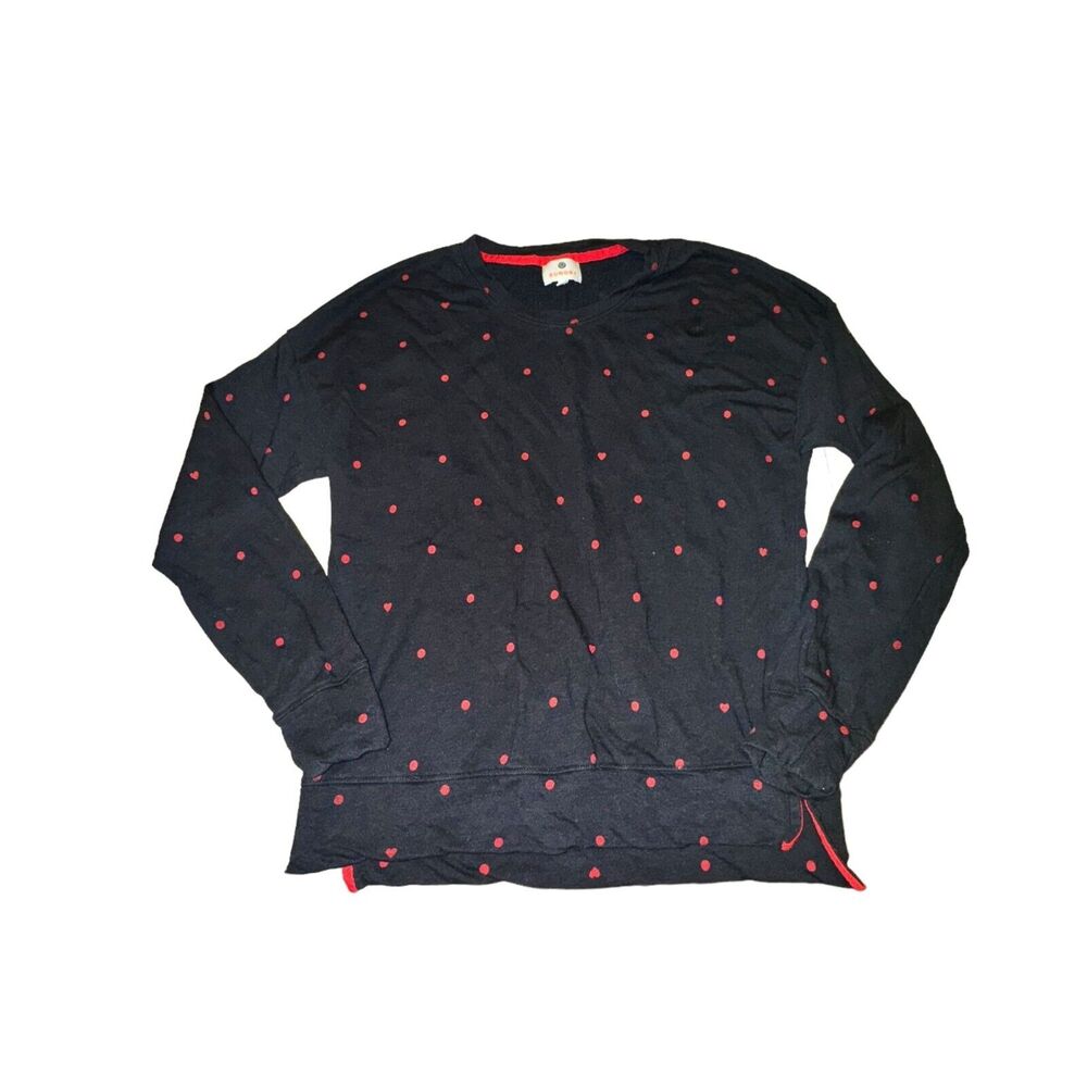 Anthropologie Sundry Polka Dot Sweater Womens Size 0 Blue Red Crewneck Crew Neck